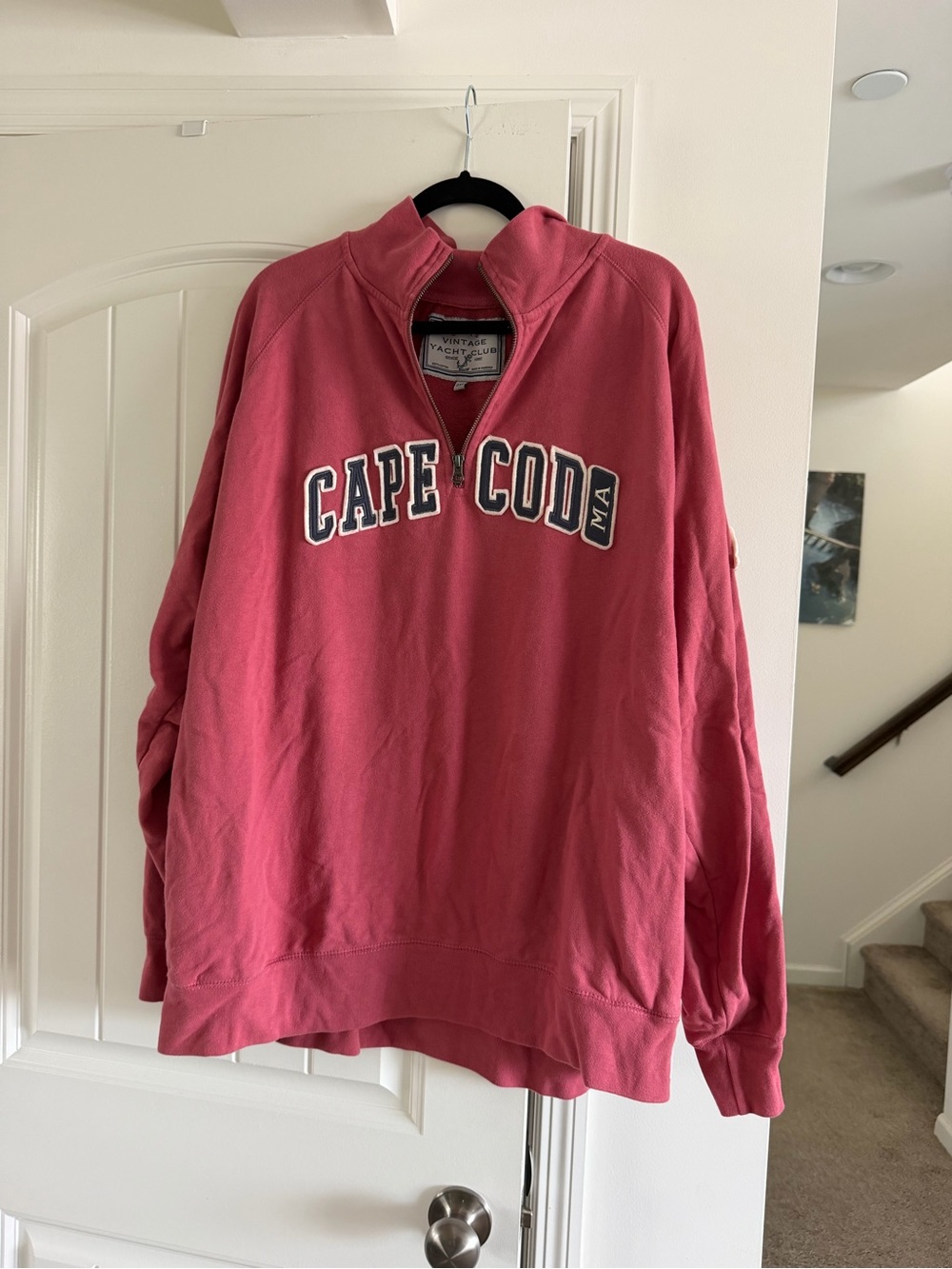 Cape Cod MA Half-Zip Sweatshirt - Pink